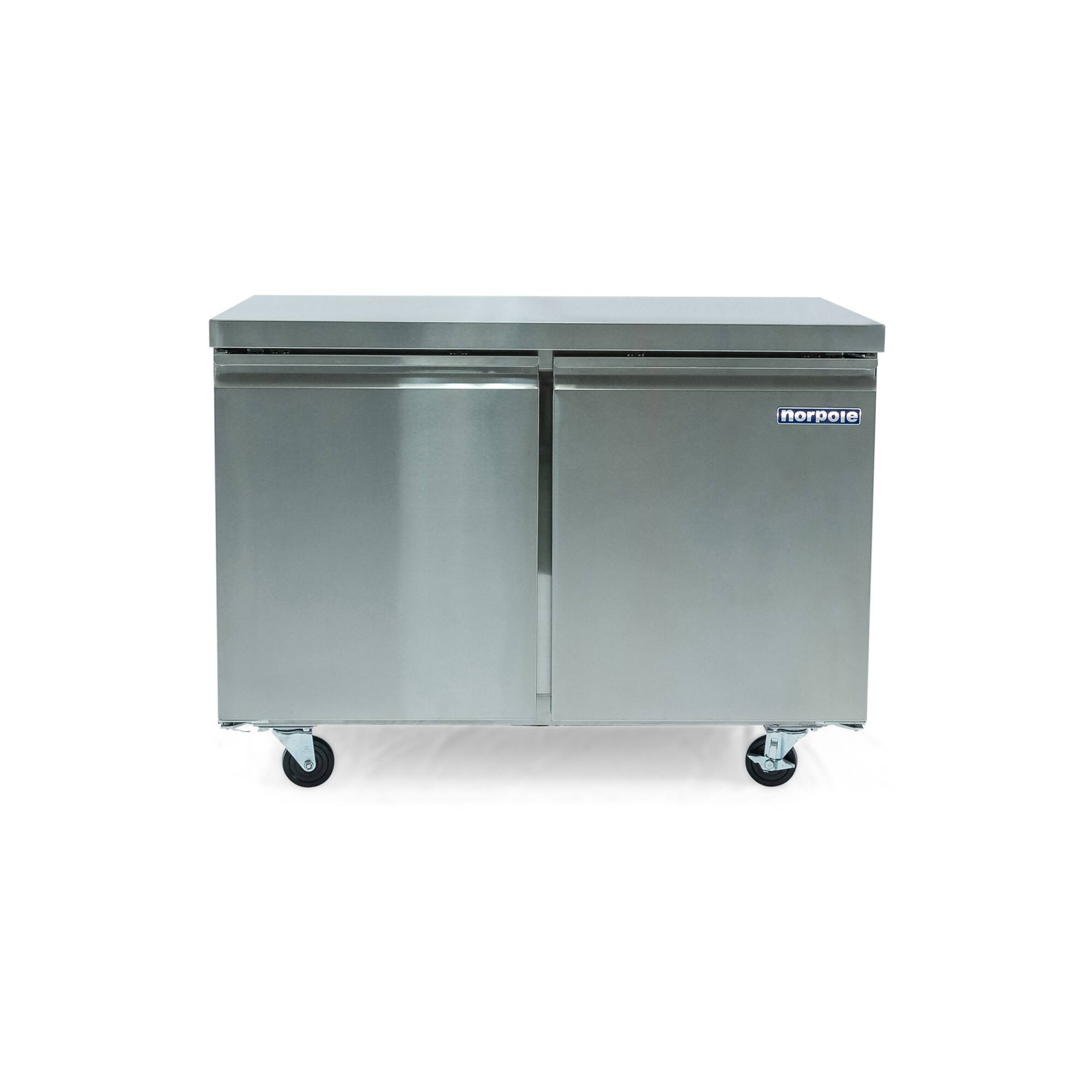 Front. Magic Chef - 2-Door 12 cu. ft. Commercial Under Counter Upright Freezer in Stainless Steel - Stainless Steel.