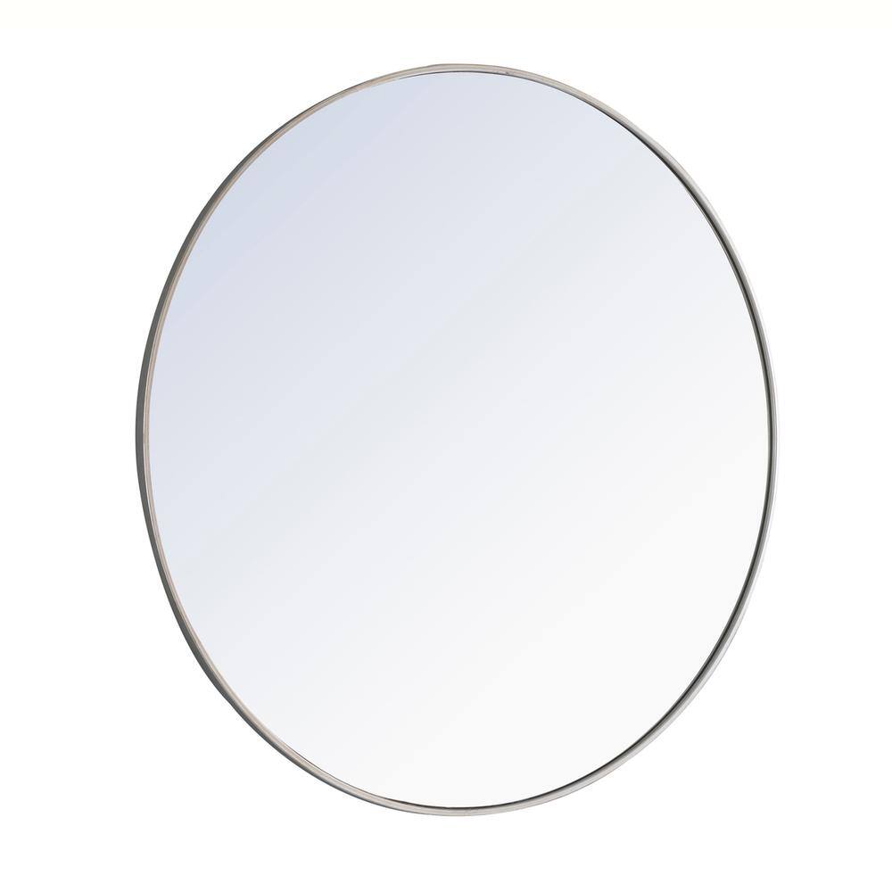 Alt View 1. Elegant Decor - Metal frame Round Mirror 42 inch Silver finish - Silver.