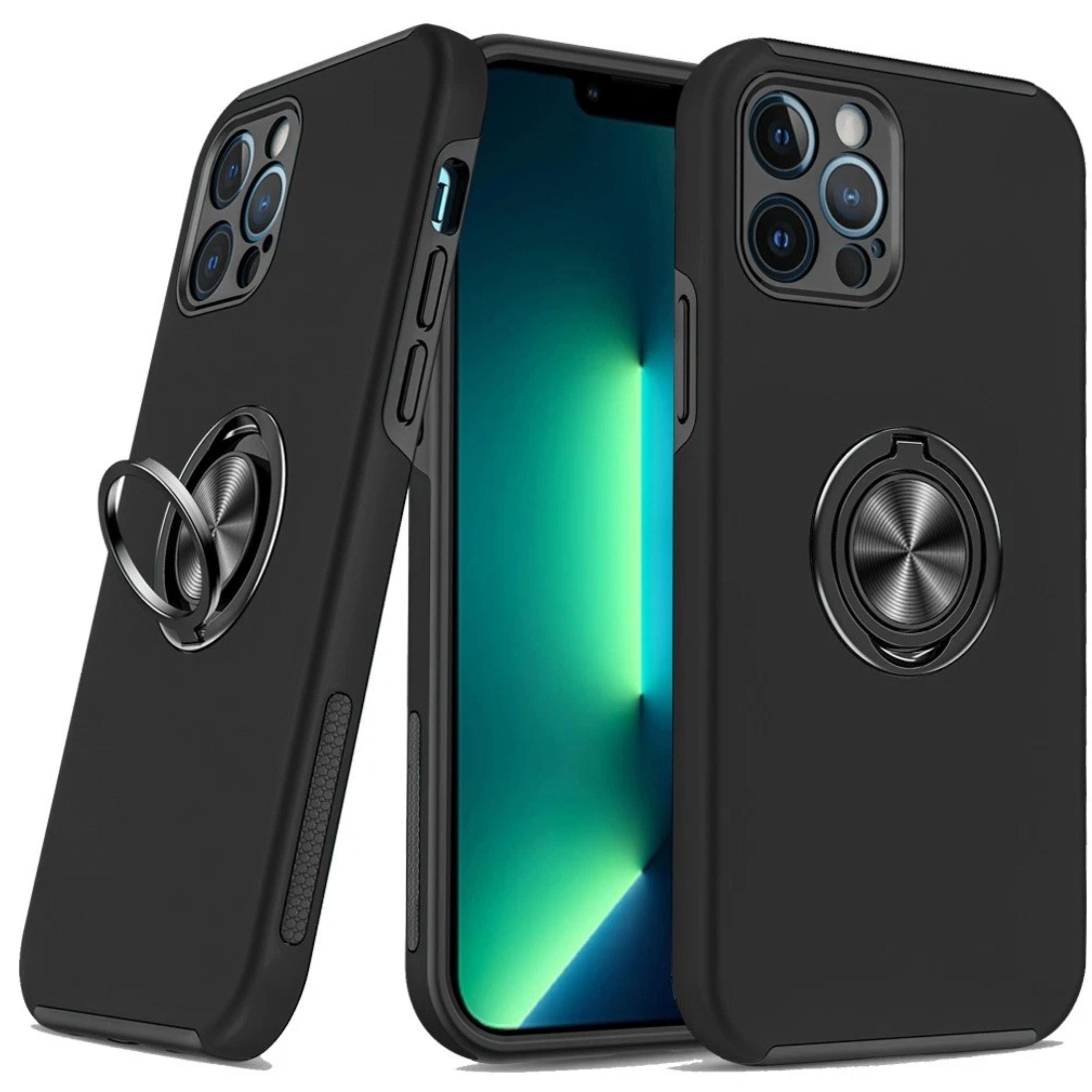 Kitcheniva - Rubberized Magnetic Ring Stand Cover For iPhone 13 Pro - Black price history on PriceWatchPro