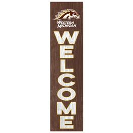 Jardine - Western Michigan Broncos 12'' x 48'' Welcome Outdoor Leaner - Brown