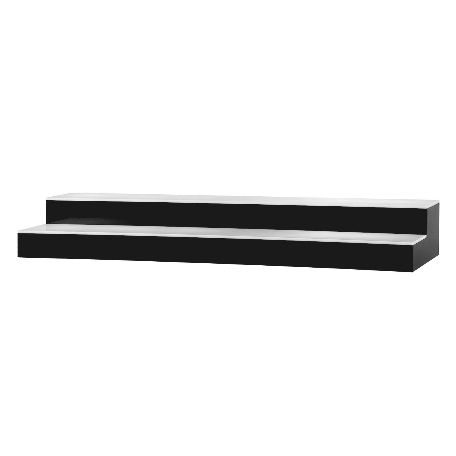 Alt View 5. VEVOR - LED Lighted Liquor Bottle Display, 2 Tiers 30 inches, Supports USB, Acrylic Illuminated Home Bar Shelf Display - Black + White.