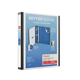 Staples - 1" 3-Ring Better Binder, D-Ring - White