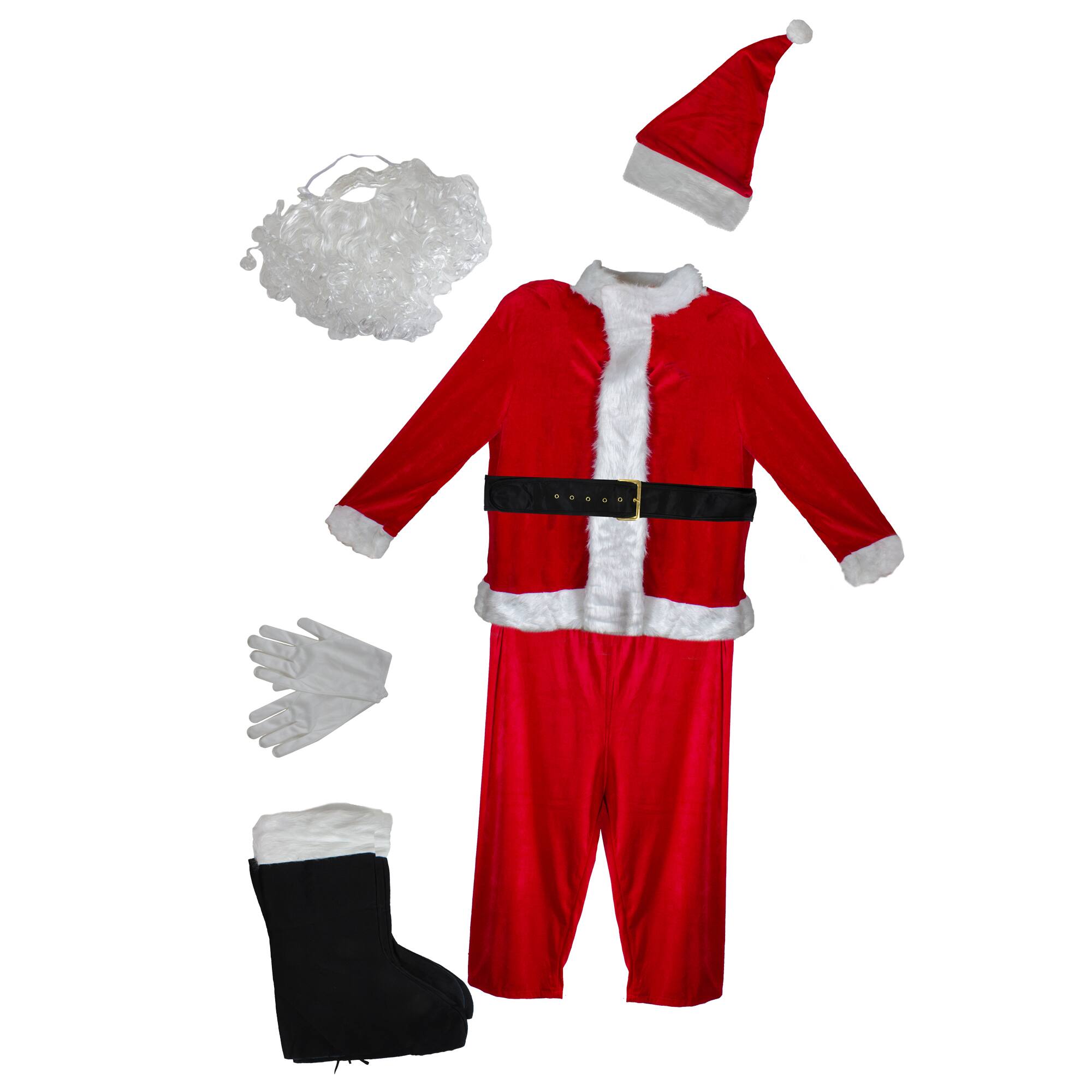 Alt View 1. Northlight - 38" Red and White Traditional Santa Claus Men's Christmas Costume Set - Plus Size - Red.
