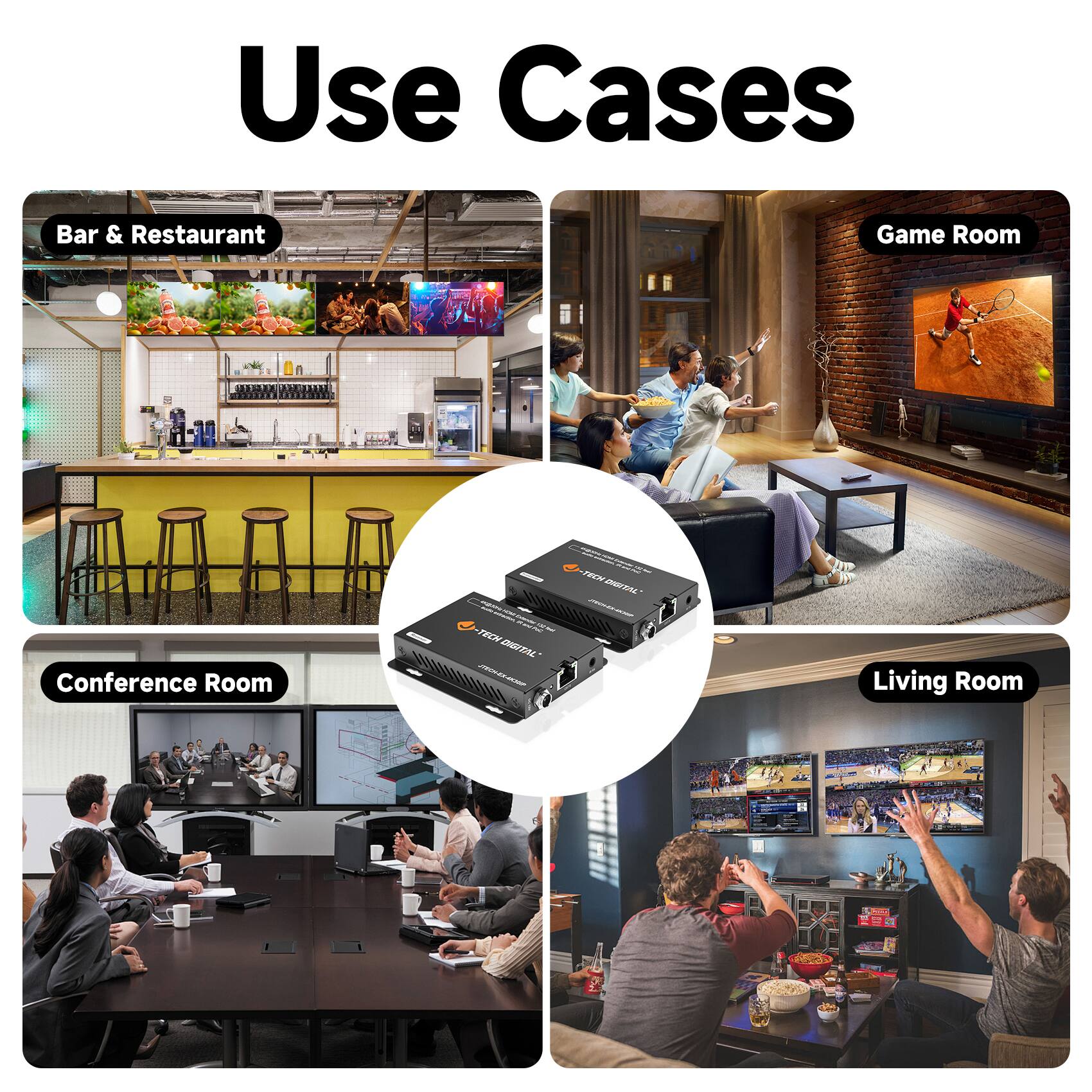Use Cases

- Bar & Restaurant
- Game Room
- Conference Room
- Living Room

TECH-BTA
