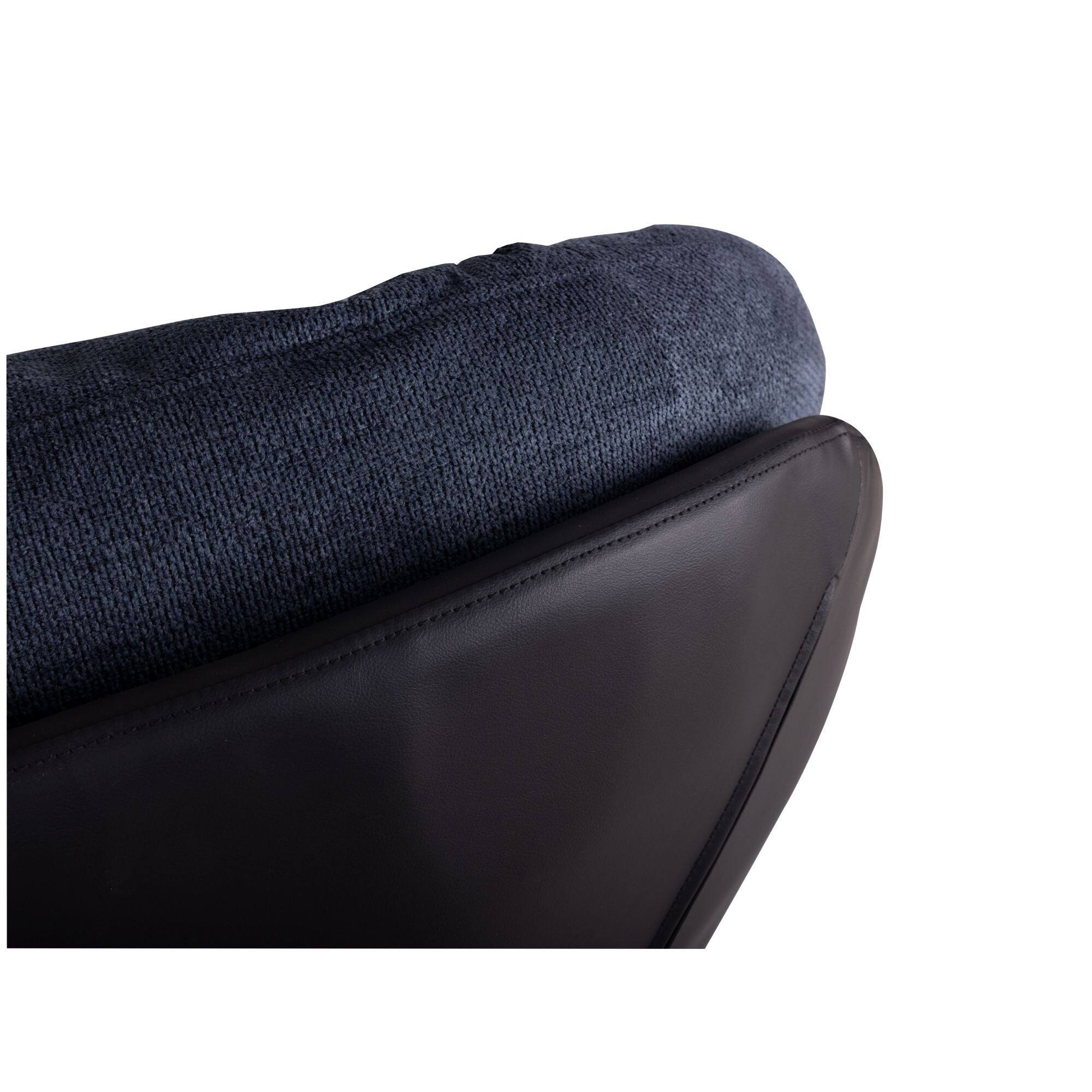 Alt View 4. Boyel Living - Dark Blue Modern Chenille Chair. Swivel Office Chair with Faux Leather and Black Metal Base Frame for Small Spaces - Blue.