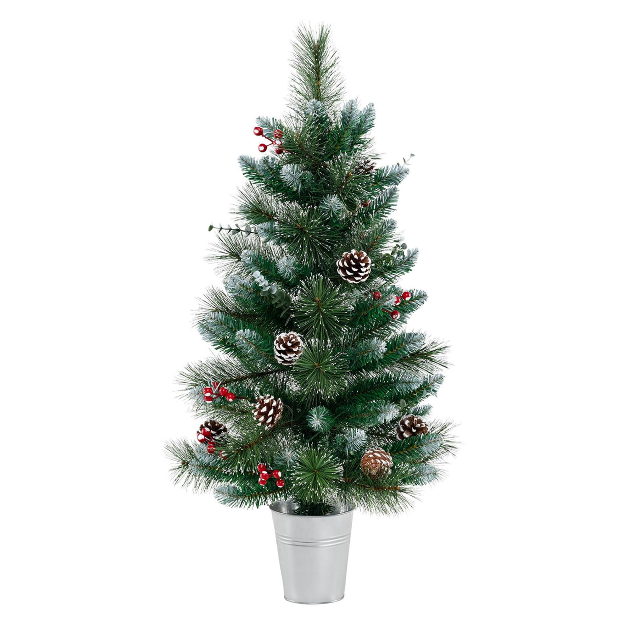 Alt View 9. Costway - Costway 1 PCS 3 FT Artificial Xmas Tree with 81 Branch Tips Eucalyptus Leaves Pine Needles - Green & White.