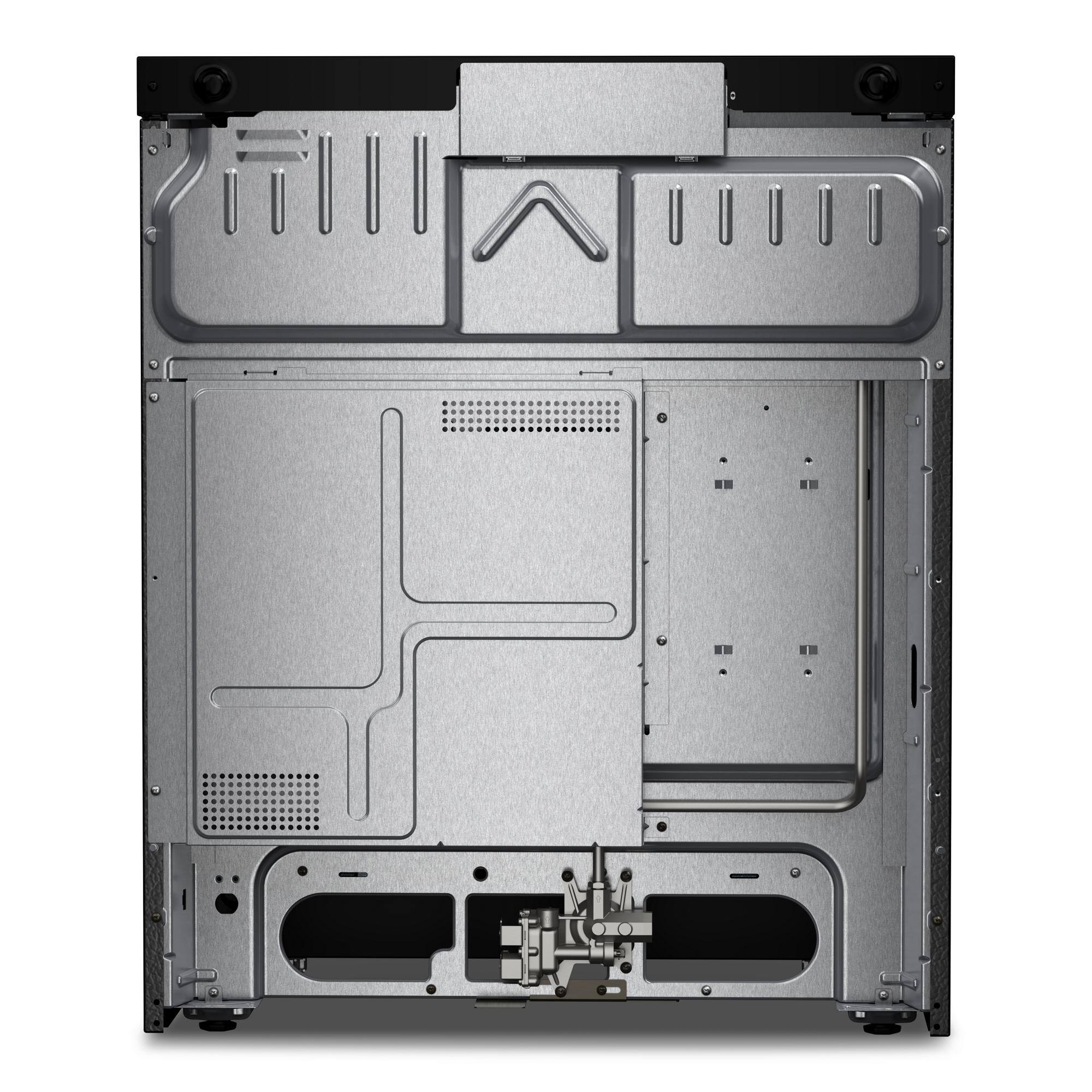 Back. Whirlpool - 5.0 Slide-In Gas Range with Air Cooking Technology - Black-on-Stainless.