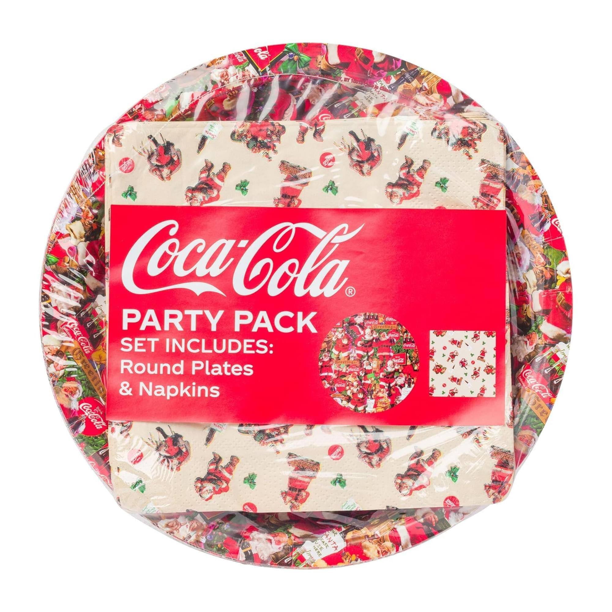 Coca-Cola Party Pack  
Set Includes:  
Round Plates & Napkins