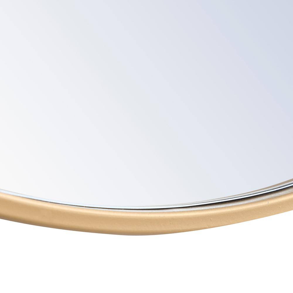 Alt View 7. Elegant Decor - Metal frame Round Mirror with decorative hook 36 inch Brass finish - Brass.