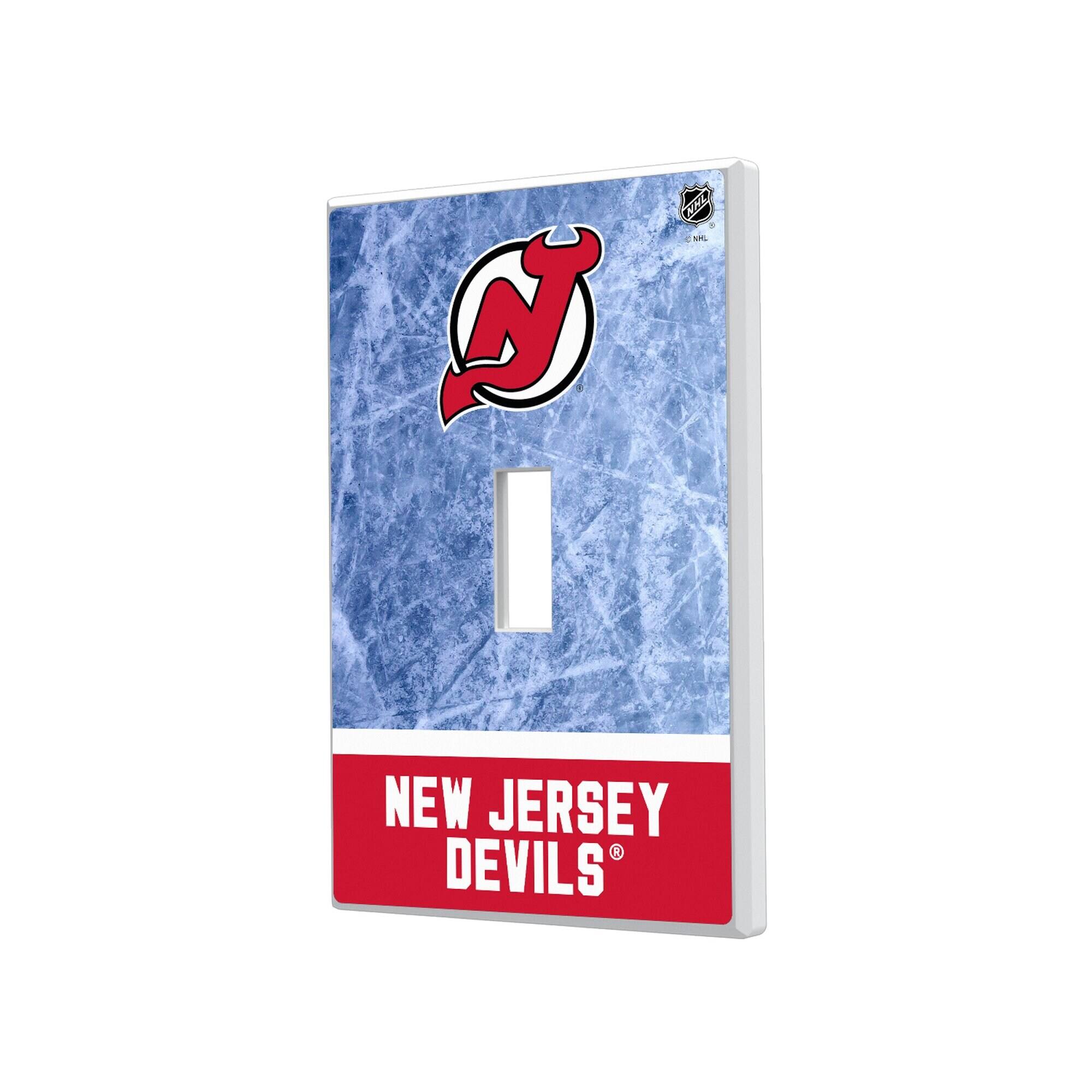 Keyscaper - New Jersey Devils Wordmark Single Toggle Lightswitch Plate - Multicolor