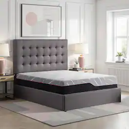 Glintex - King 11 Inch Cooling Gel Memory Foam Mattress for Adults - Gray
