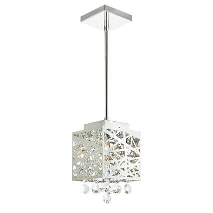 Front. CWI Lighting - Eternity 1 Light Pendant With Chrome Finish - Chrome.