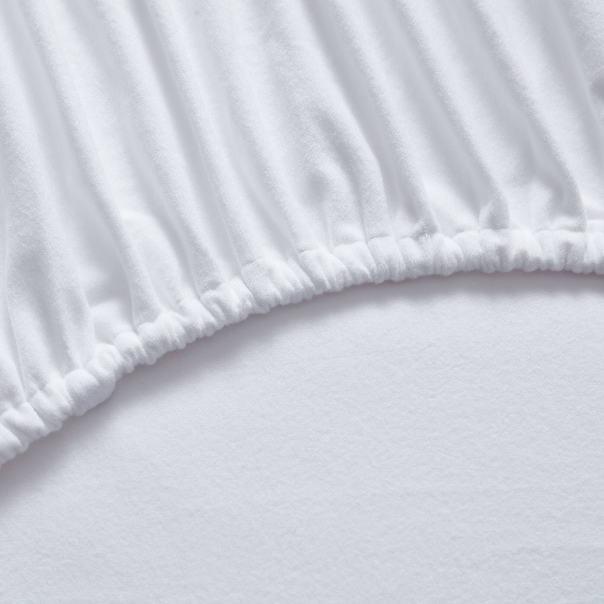 Left. Sweet Home Collection - Solid Cotton Flannel Sheets Warm and Cozy Extra Deep Pockets, Queen - White.