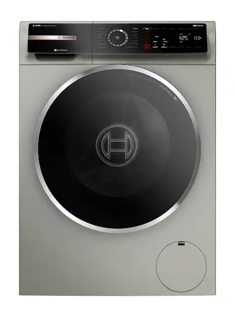 Bosch - 800 Series 2.4 Cu. Ft. High-Efficiency Stackable Smart Front Load Washer with 4D Wash System - Pearl steel