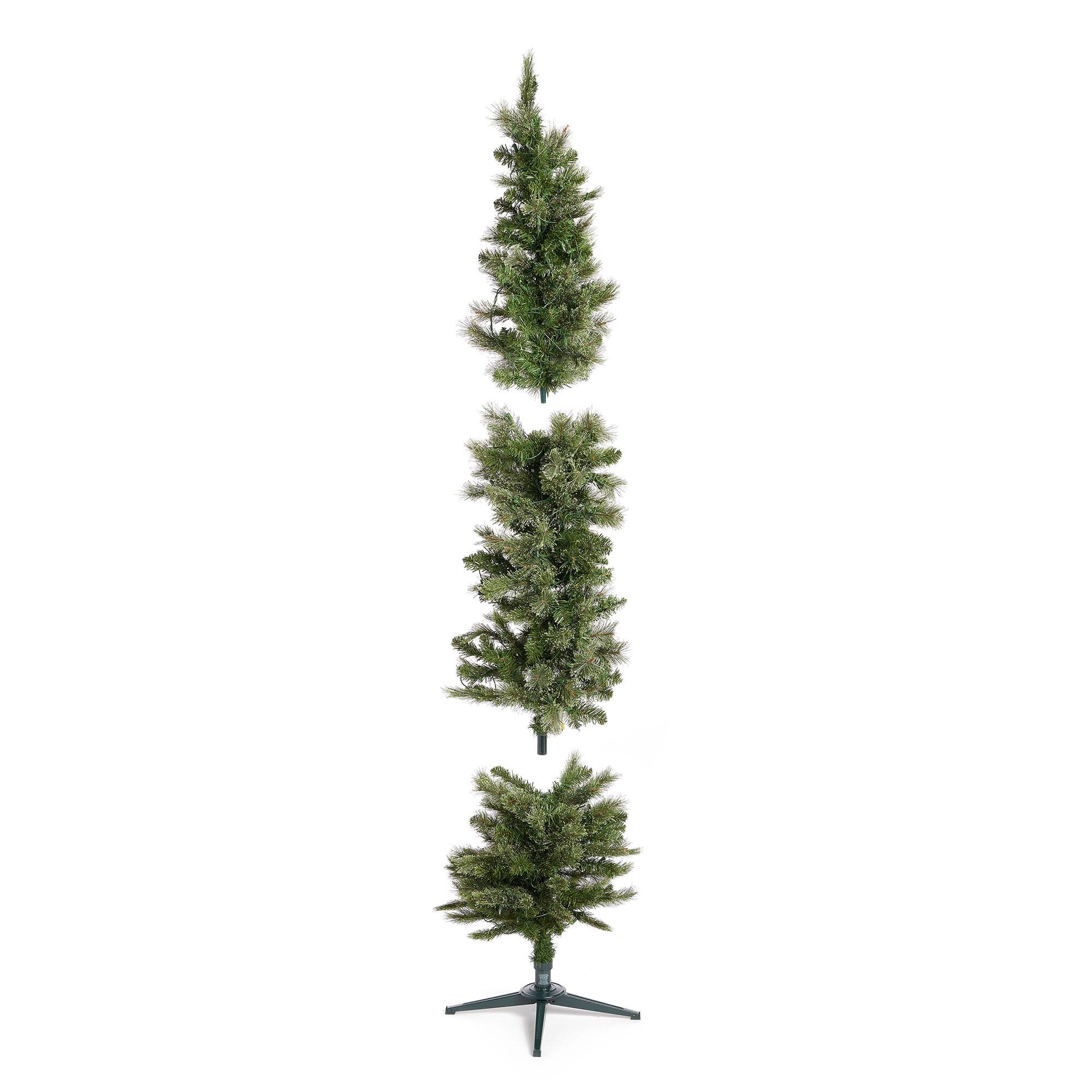 Alt View 7. Home Heritage - Home Heritage Stanley 7' Pine Artificial Christmas Tree, PreLit 350 Clear Lights - 7ft. Clear.