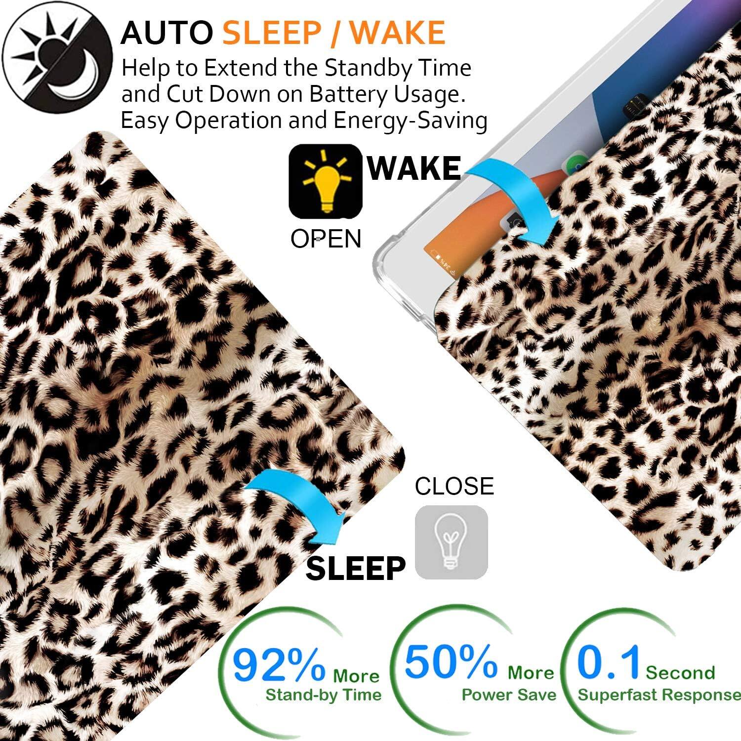 AUTO SLEEP / WAKE  
Help to Extend the Standby Time and Cut Down on Battery Usage.  
Easy Operation and Energy-Saving  

WAKE  
OPEN  

CLOSE  
SLEEP  

92% More Stand-by Time  
50% More Power Save  
0.1 Second Superfast Response