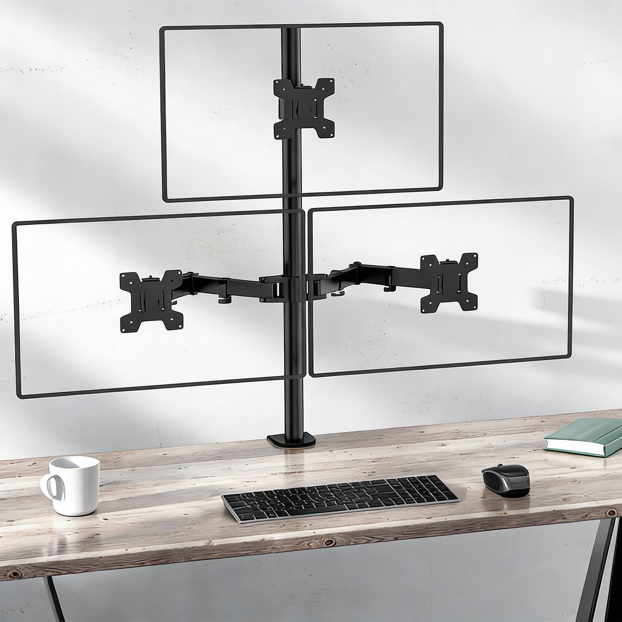 Alt View 2. Frangdom - Monitor Mount Swivel Tilt - Quad Arms Standard 13-27" Black 22lb.