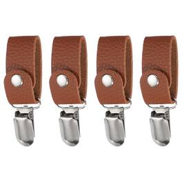 Unique Bargains - 4pcs Towel Ring Holder with Clip, Dish Towel Holder Wall Hook, Farmhouse Home Decor for Cabinet Oven Handle Rods - Brown