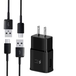 Home Collection - 2x USB Type-C Cables (6.6ft) + 1x Wall Charger – Fast Charging Set for Samsung Galaxy S20 Ultra, S10, and More