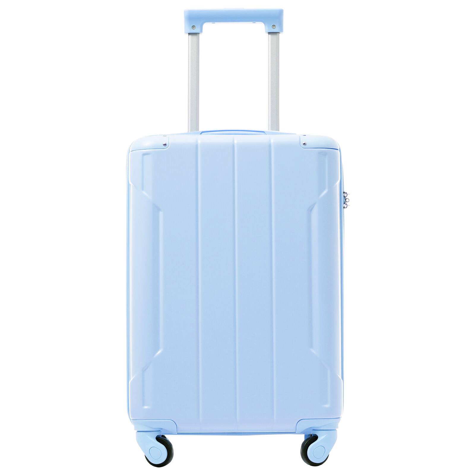 Angle. Loheer - Loheer 20 Inch Skyblue Hardshell Carry On Luggage, Lightweight ABS Suitcase with Double Spinner Wheels & TSA Lock - Sky Blue.