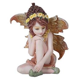 Pacific Trading - Fairy Garden Acorn Flower Fairy Decorative Mini Garden Figurine 3 Inch - Multicolor
