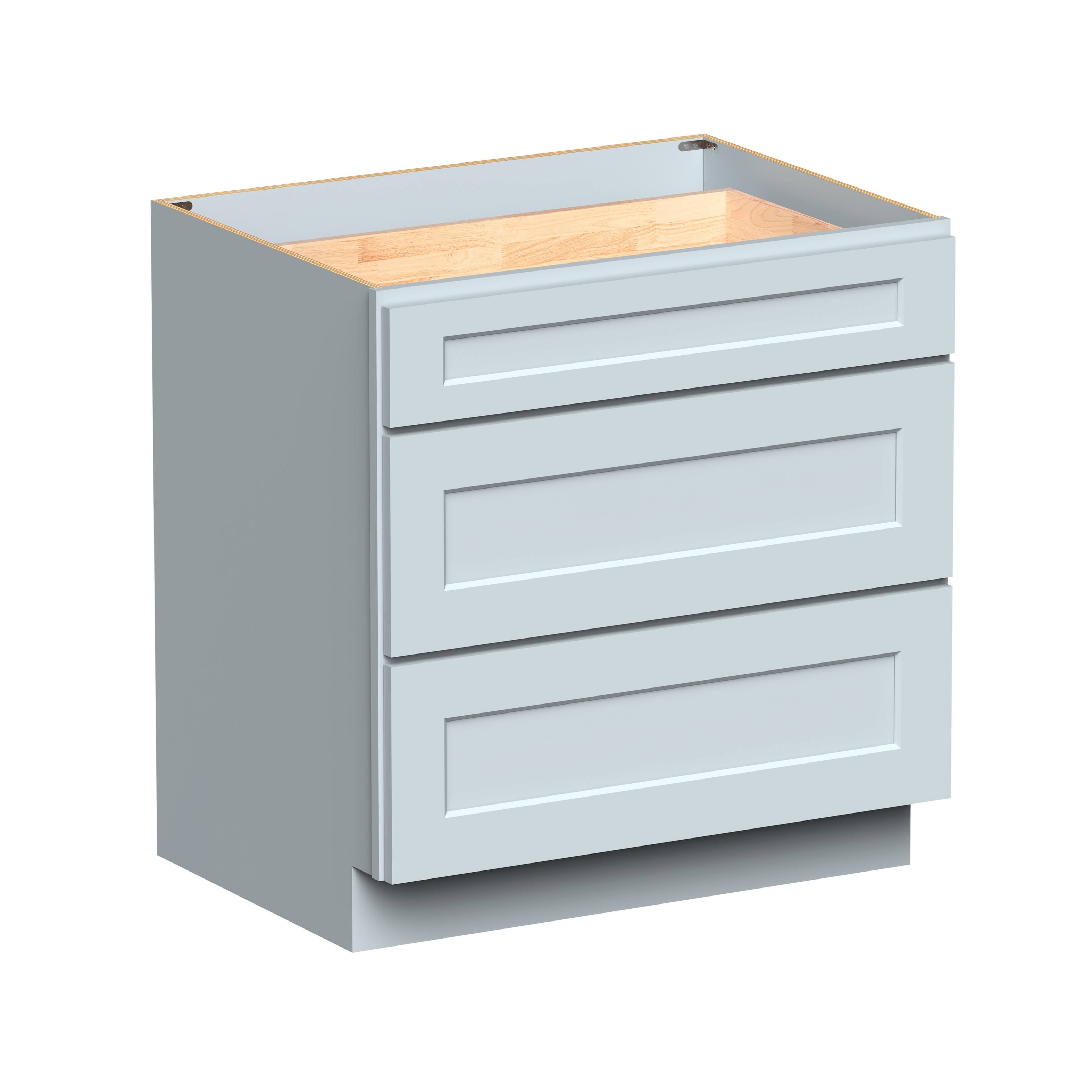 Alt View 1. Boyel Living - Dove Gray Drawer Base Cabinets 34.5.Wx24in.H Ready to Assemble Kitchen Cabinets 3Drawers - DOVE GRAY.