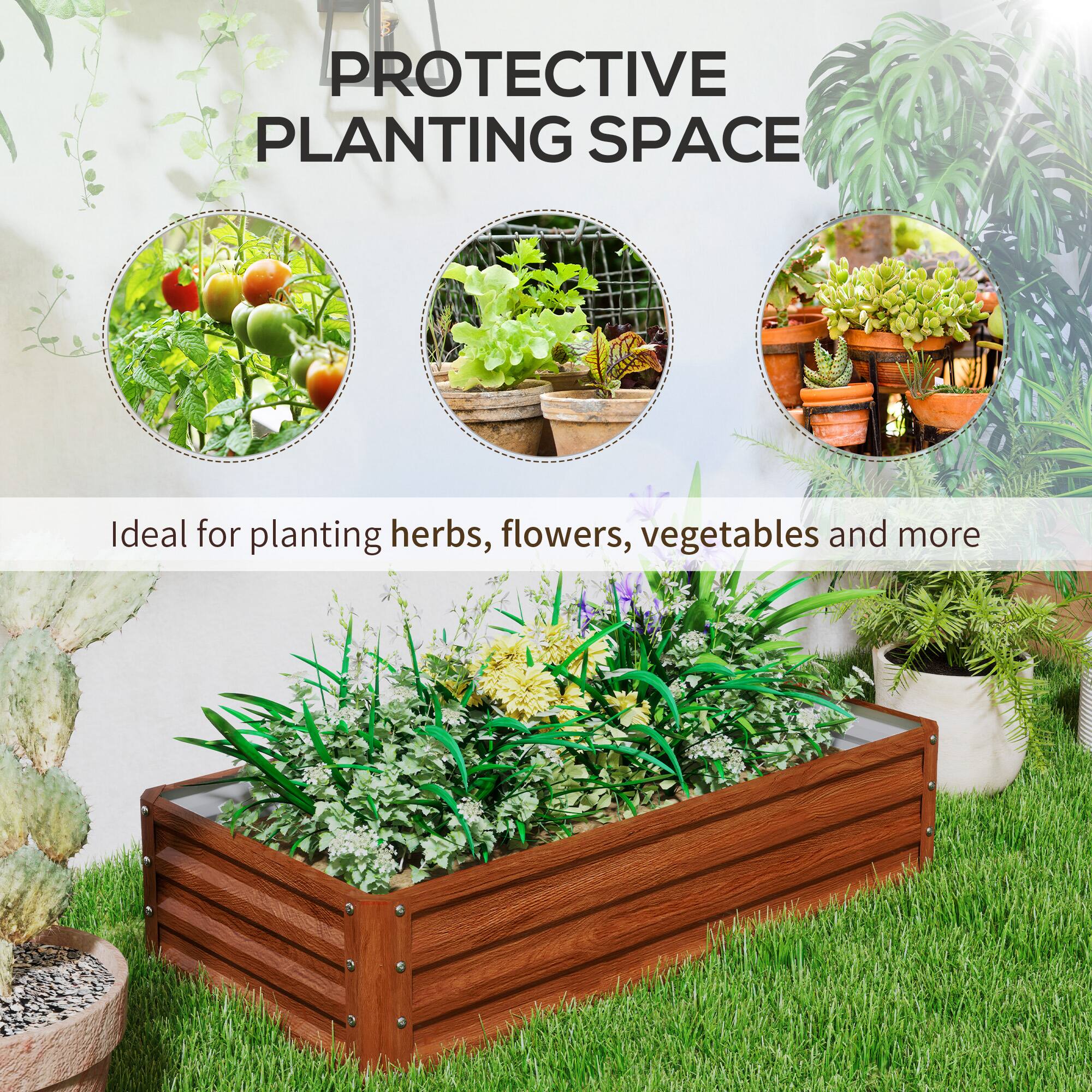 PROTECTIVE PLANTING SPACE

Ideal for planting herbs, flowers, vegetables, and more.
