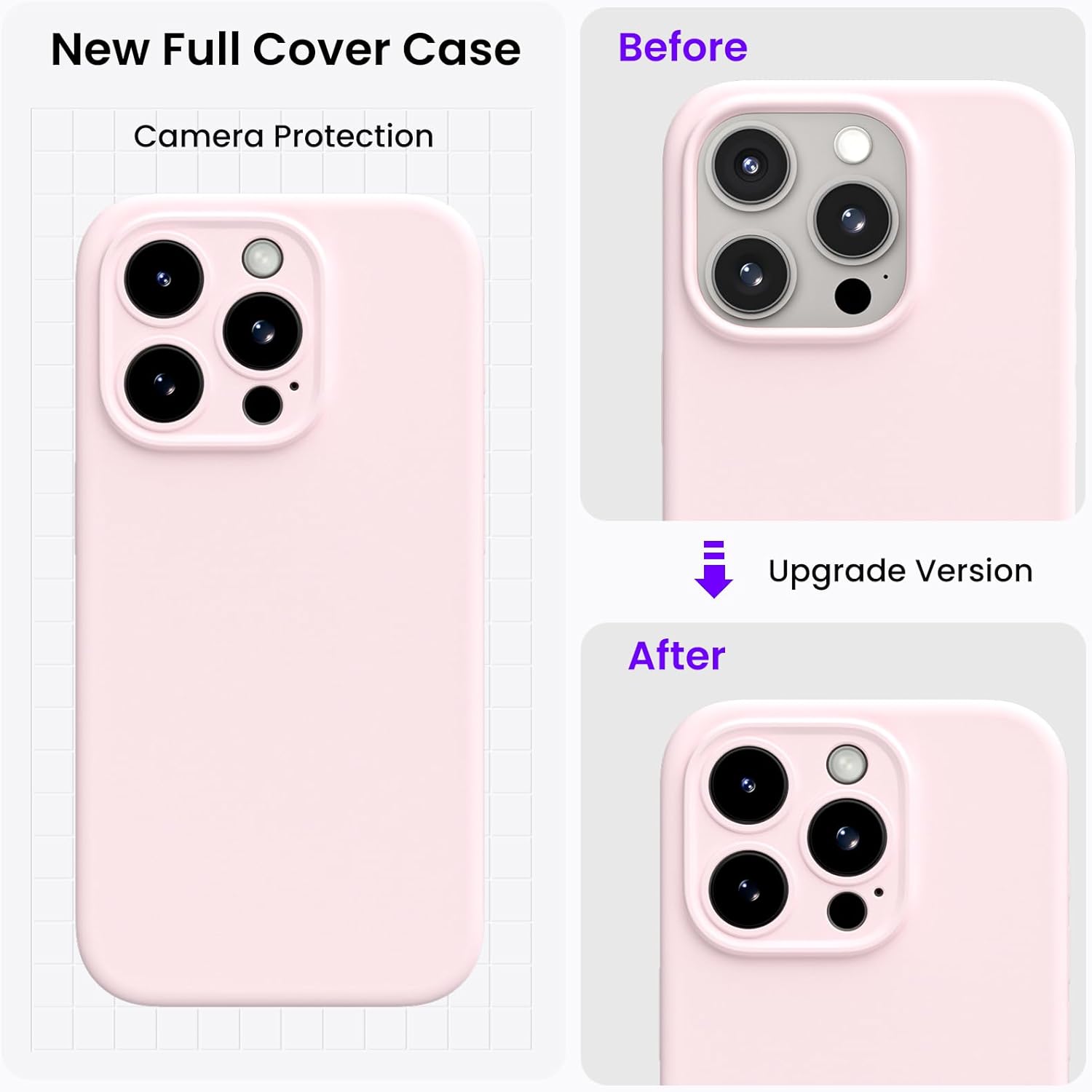 New Full Cover Case
Before
Upgrade Version
After
Camera Protection