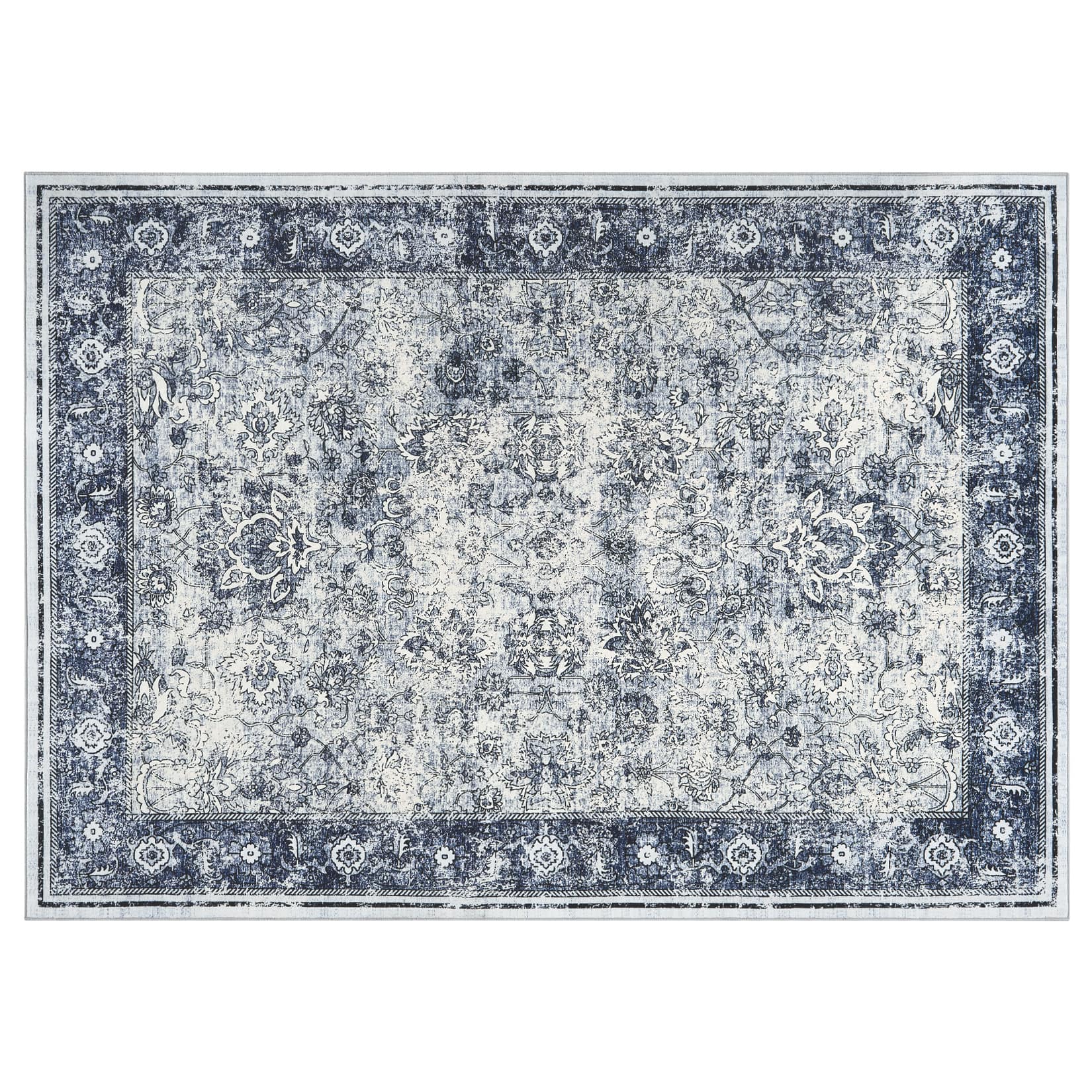 Acekool - Area Rug Washable Rug Traditional Mat Retro Accent Ru - Blue A