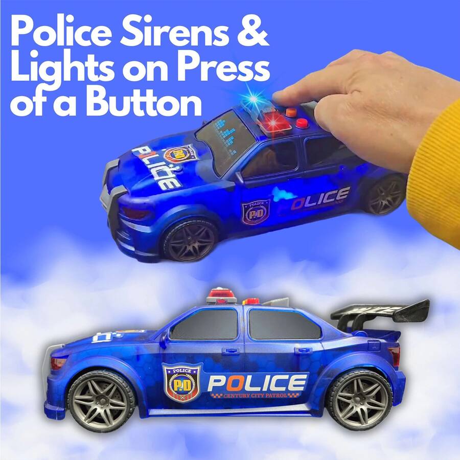 Kitcheniva Kids Friction Powered Police Car With Siren Sound Lights Toy ...