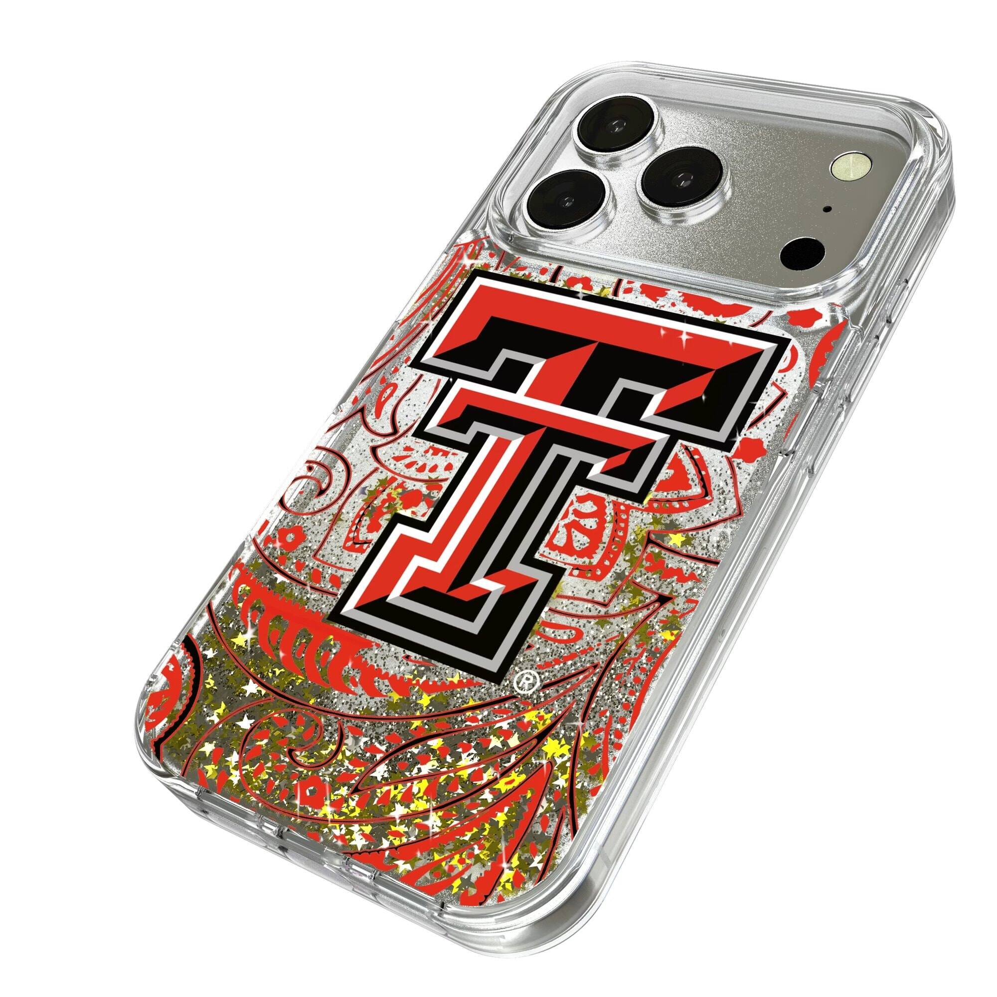 Alt View 1. Keyscaper - Texas Tech Red Raiders iPhone Glitter Paisley Design Case - 14 Pro Max - Multicolor.