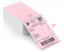 MUNBYN - 4x6 Inch Thermal Printer Labels for Packages, 500 Sheets/Stack - Pink