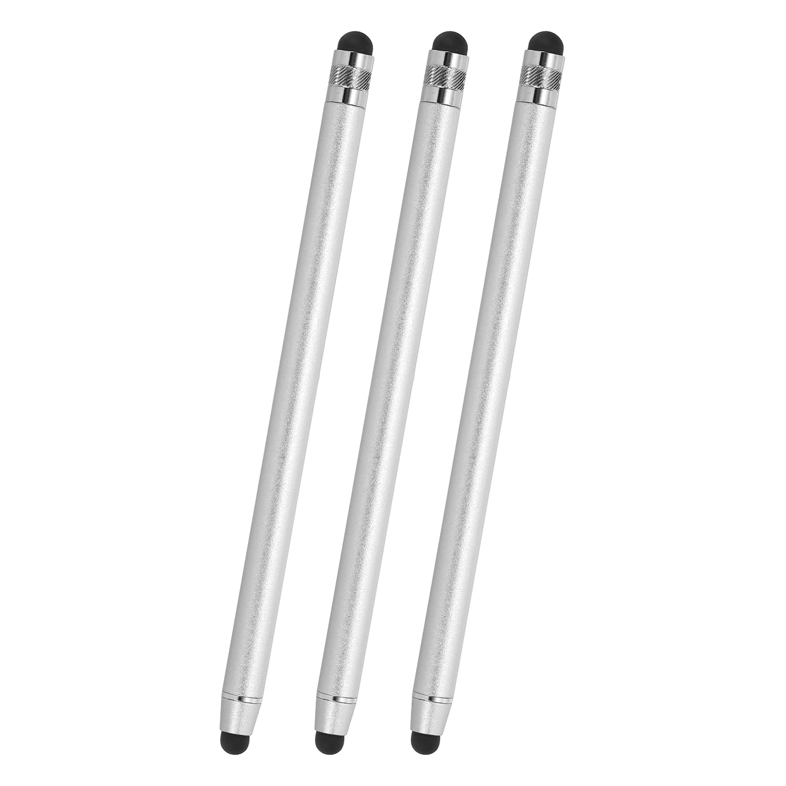 Unique Bargains - 3pcs Stylus Pens for Touch Screens, 2 in 1 High Sensitivity Universal Pen Capacitive Stylus for Phone Tablets Laptop - Silver