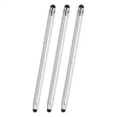 Front. Unique Bargains - 3pcs Stylus Pens for Touch Screens, 2 in 1 High Sensitivity Universal Pen Capacitive Stylus for Phone Tablets Laptop - Silver.