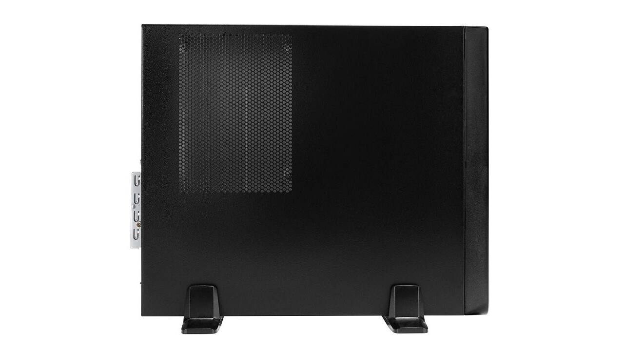 Alt View 2. In Win - BL040 Slim Micro-ATX Mini-ITX Small Form Factor Desktop with 450W TFX Power Supply Pre-Installed, 11.5L, USB 3.0 Ports - Black.