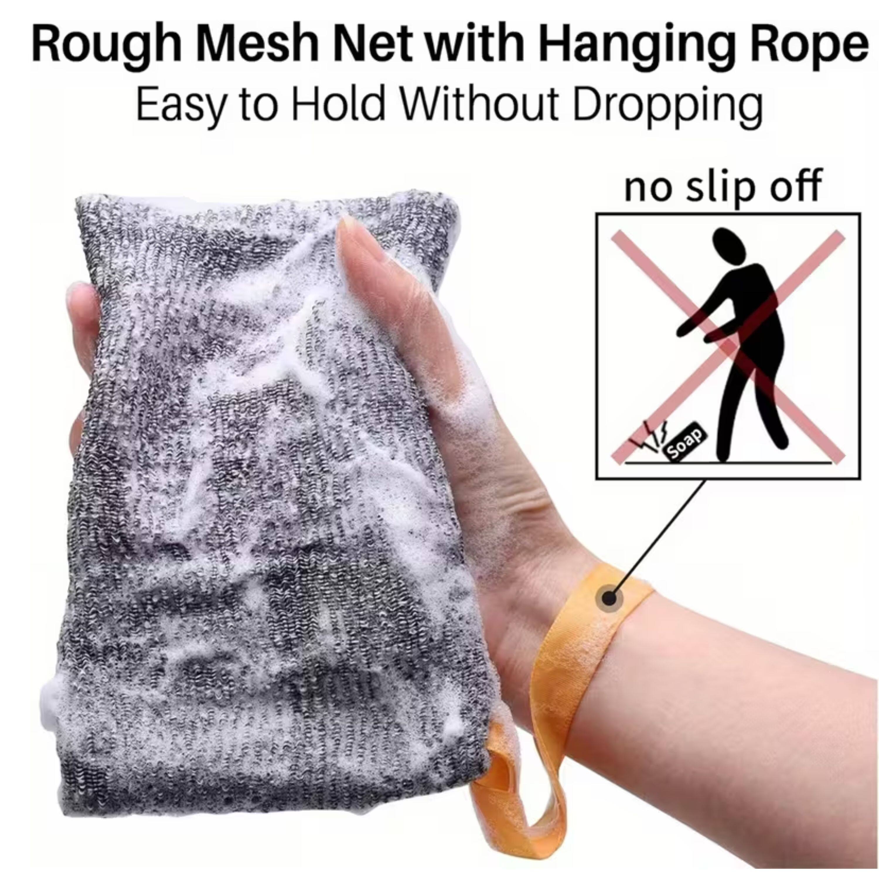 Rough Mesh Net with Hanging Rope  
Easy to Hold Without Dropping  
no slip off