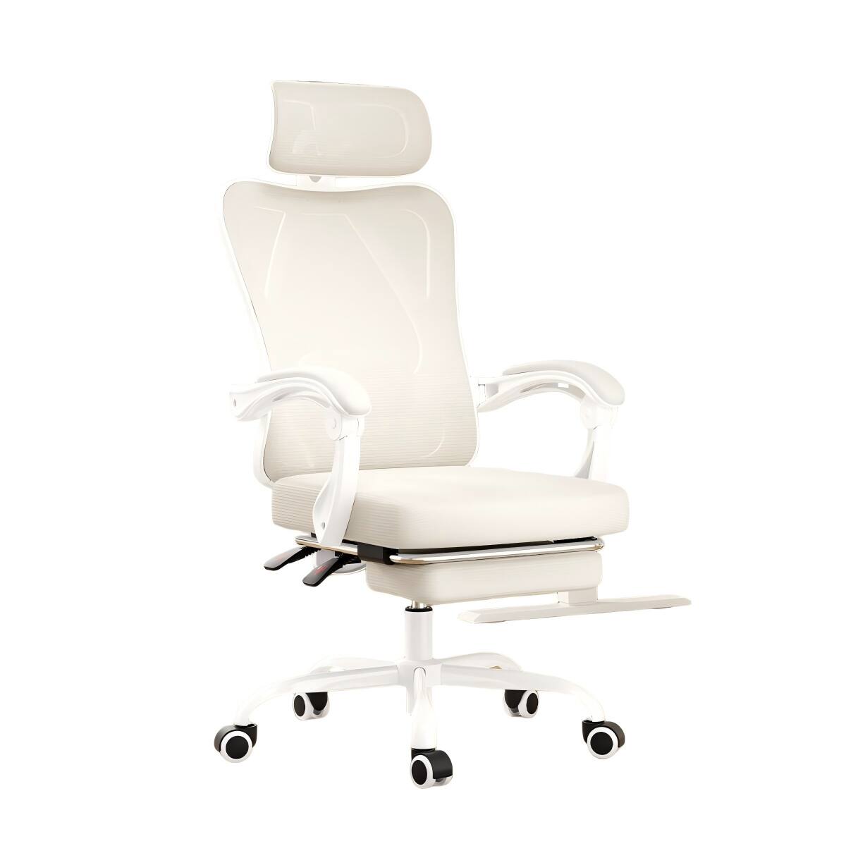 Alt View 8. Ecooso - Ergonomic Office Chair with Footrest, Mesh Desk Chair with Adjustable Lumbar Support and Headrest for Home Office - Beige.