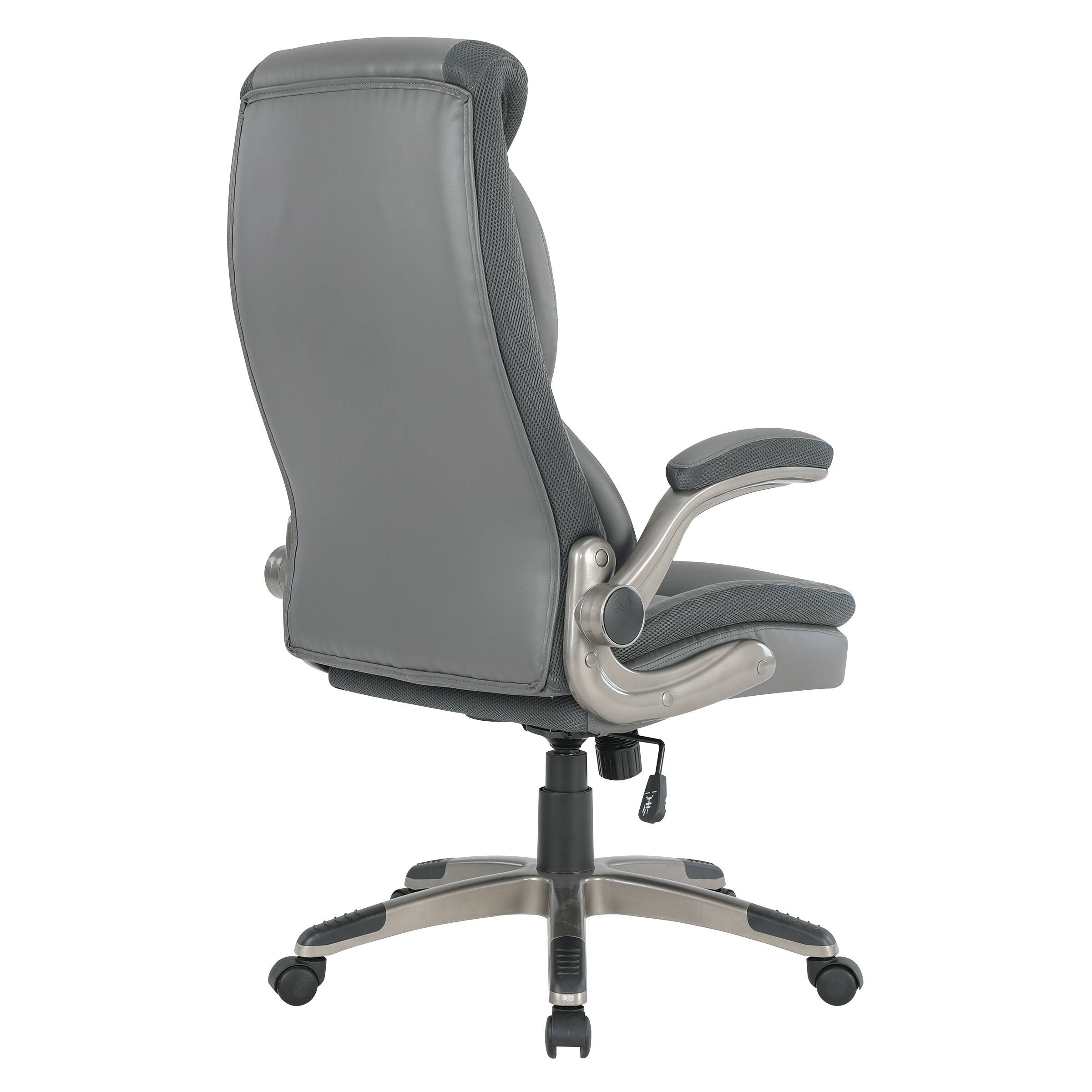 Alt View 12. Office Star Products - Exec Bonded Lthr Office Chair - Charcoal / Titanium.