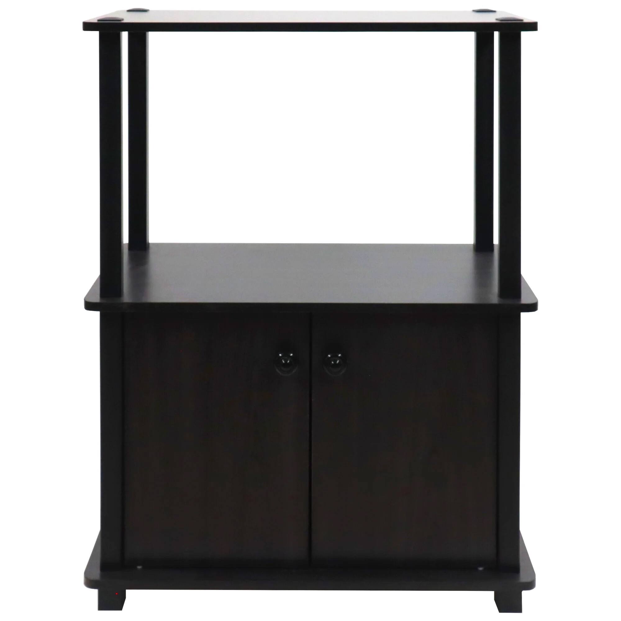 Alt View 7. Redmon - Redmon Freestanding 3-Shelf 2-Door Storage Floor Cabinet, Espresso Woodgrain - Espresso woodgrain.