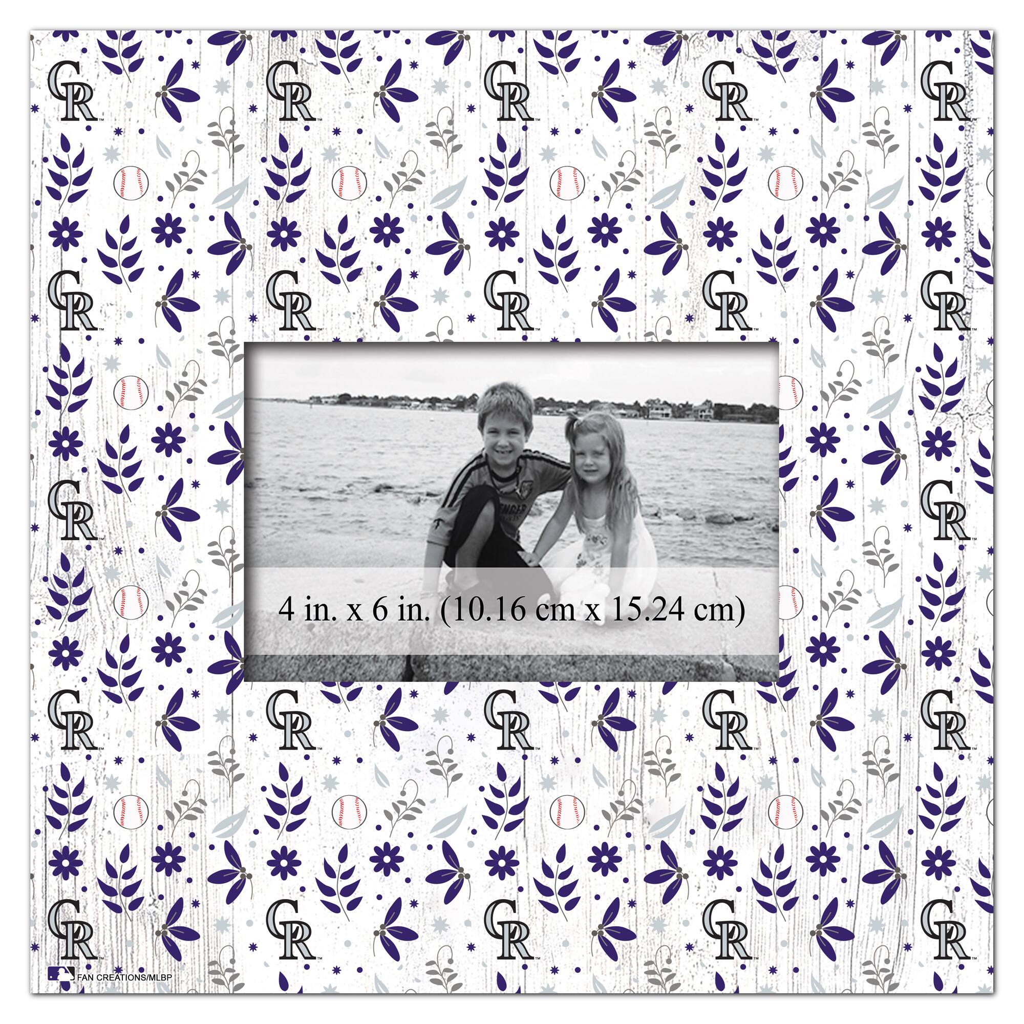 Colorado Rockies 10'' x 10'' Floral Pattern Frame