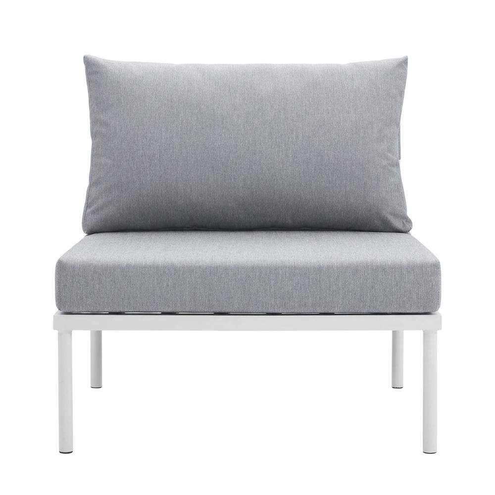 Back. Outdoor Escape - Outdoor Lounge Chair In Aluminum With Armless Design - White.