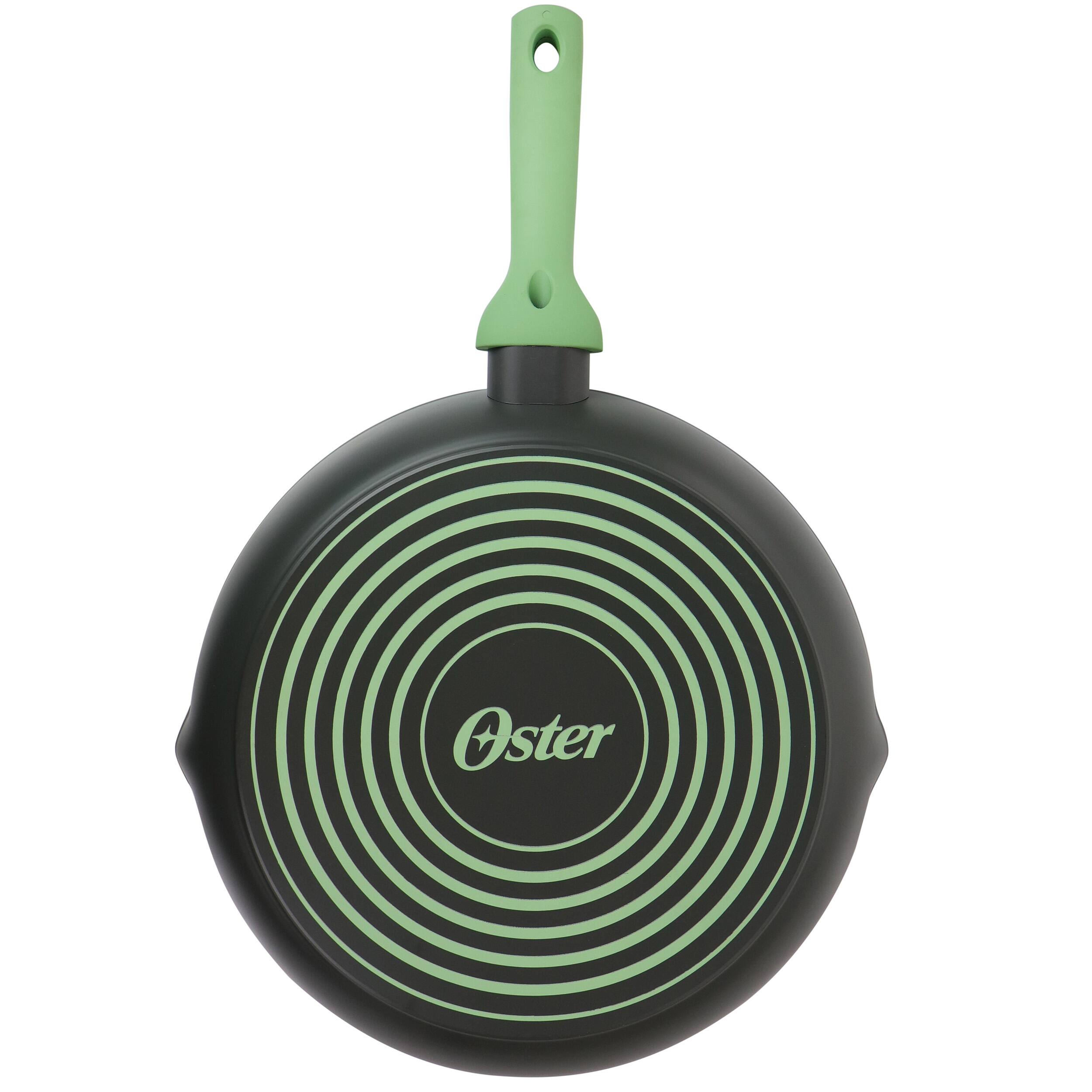 Alt View 4. Oster - Oster Rigby 9.5 Inch Aluminum Nonstick Frying Pan in Green with Pouring Spouts - Green.
