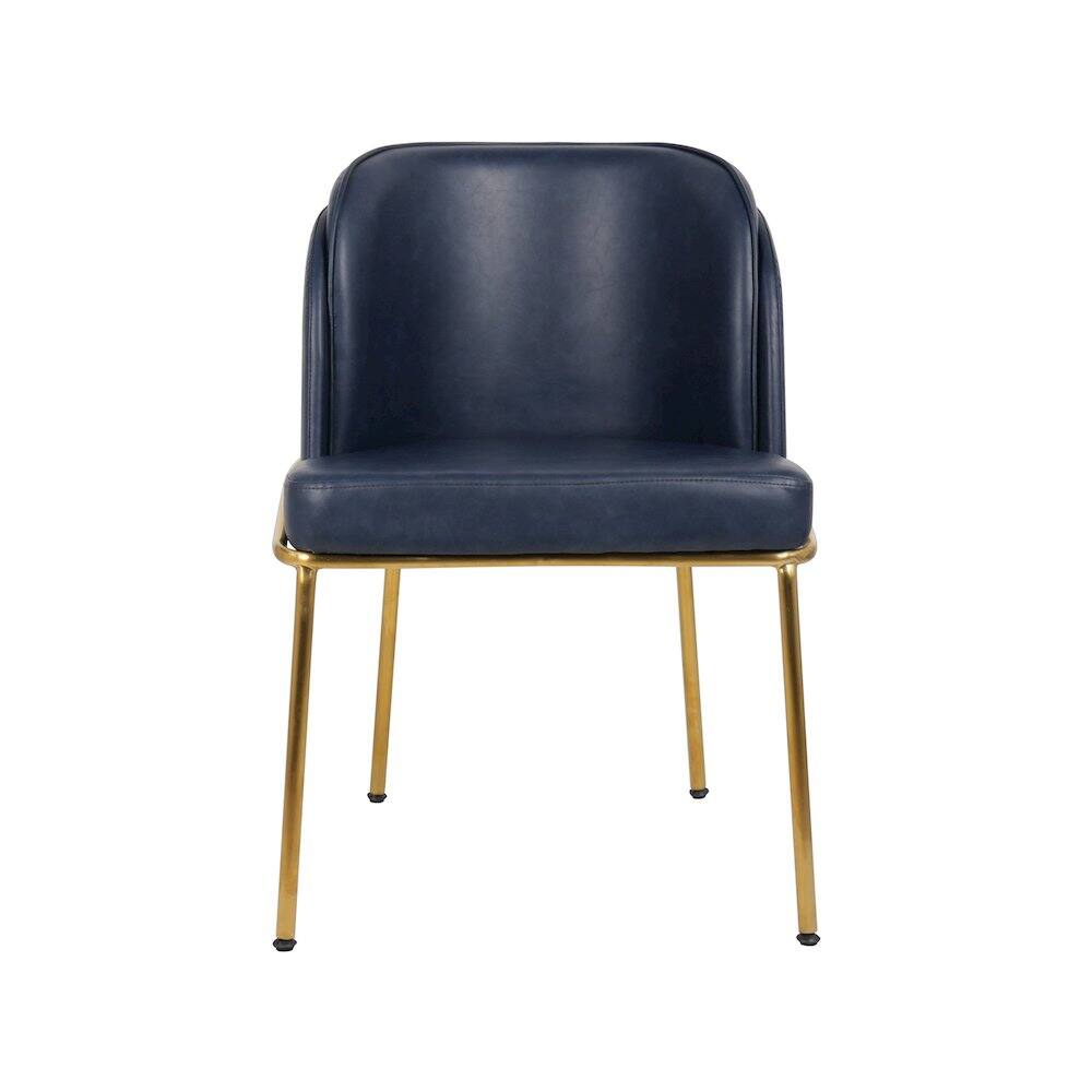 Alt View 2. Meridian Furniture - Jagger Navy Vegan Leather Dining Chair, Set of 2 - Blue.