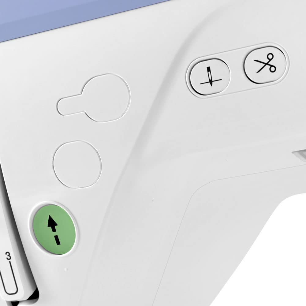 Left. Brother - Brother PE900 Embroidery Machine 5" x 7", Cuts Jump Stitches, Wireless, Includes Embroidery Magic: Quick Start Video - White.