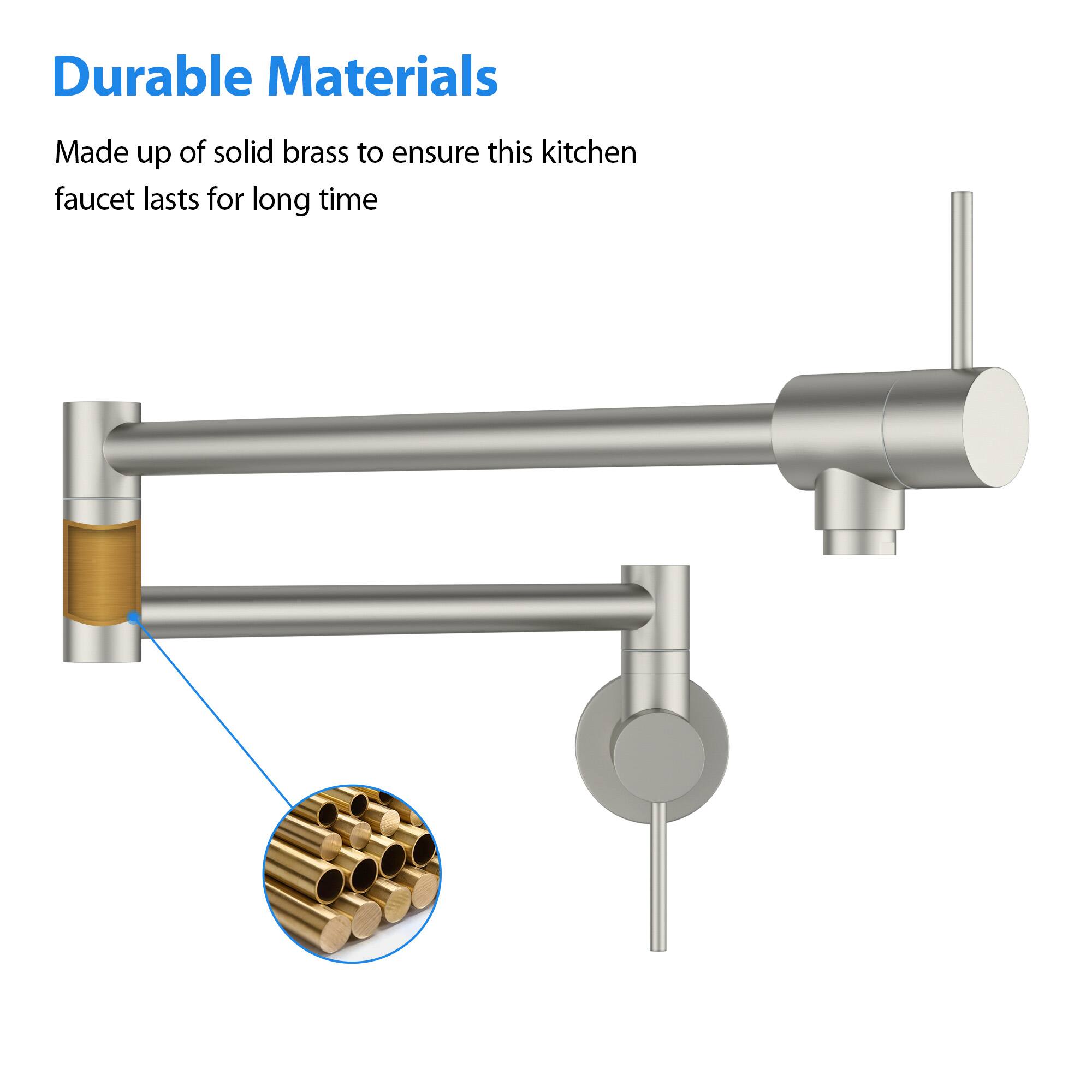 Durable Materials

Made up of solid brass to ensure this kitchen faucet lasts for long time