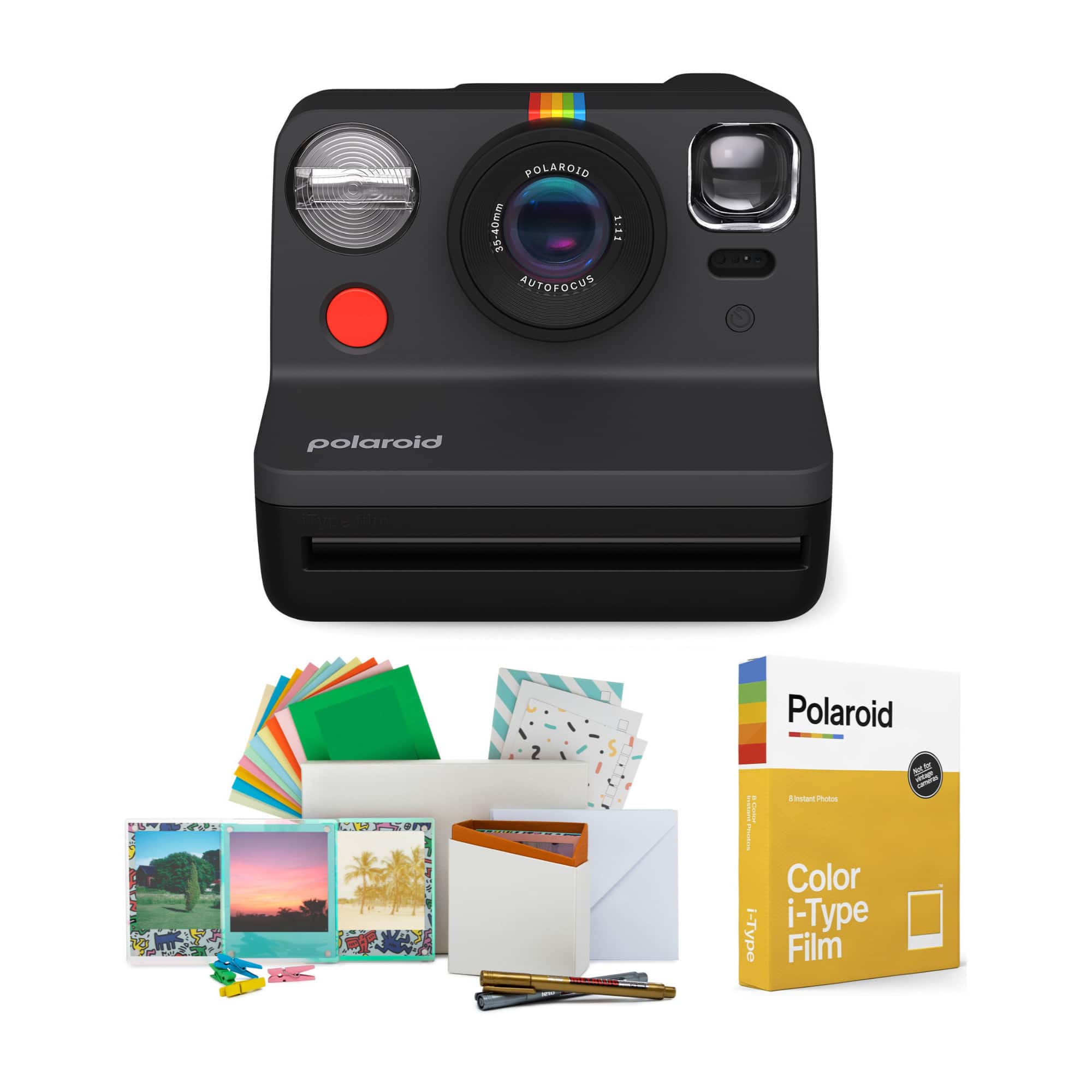 Polaroid Originals - Polaroid NOW Instant Camera Generation 2 (Black) w/Color Instant Film Bundle