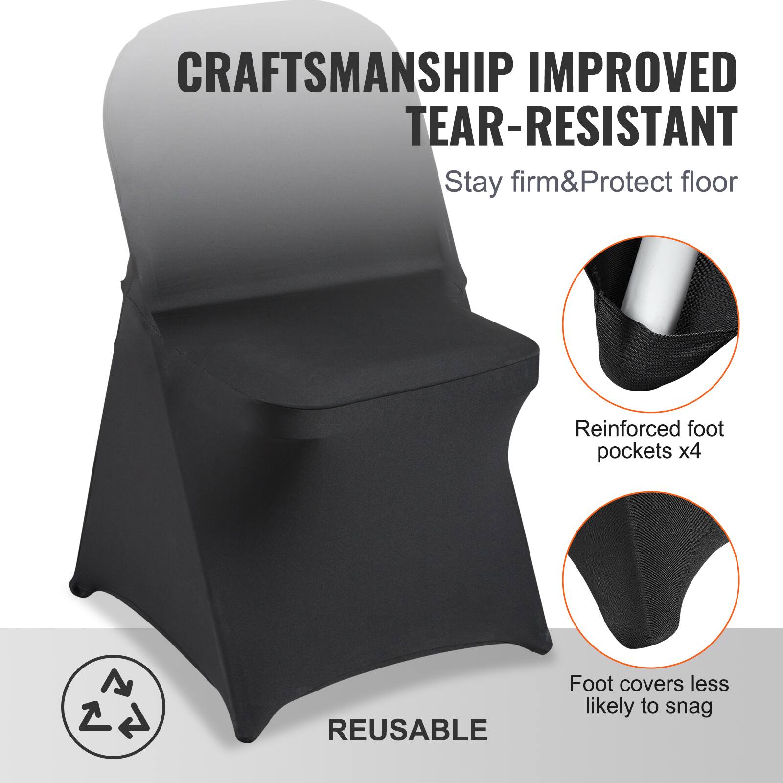 CRAFTSMANSHIP IMPROVED TEAR-RESISTANT, Stay firm & Protect floor, Reinforced foot pockets x4, Foot covers less likely to snag, REUSABLE
