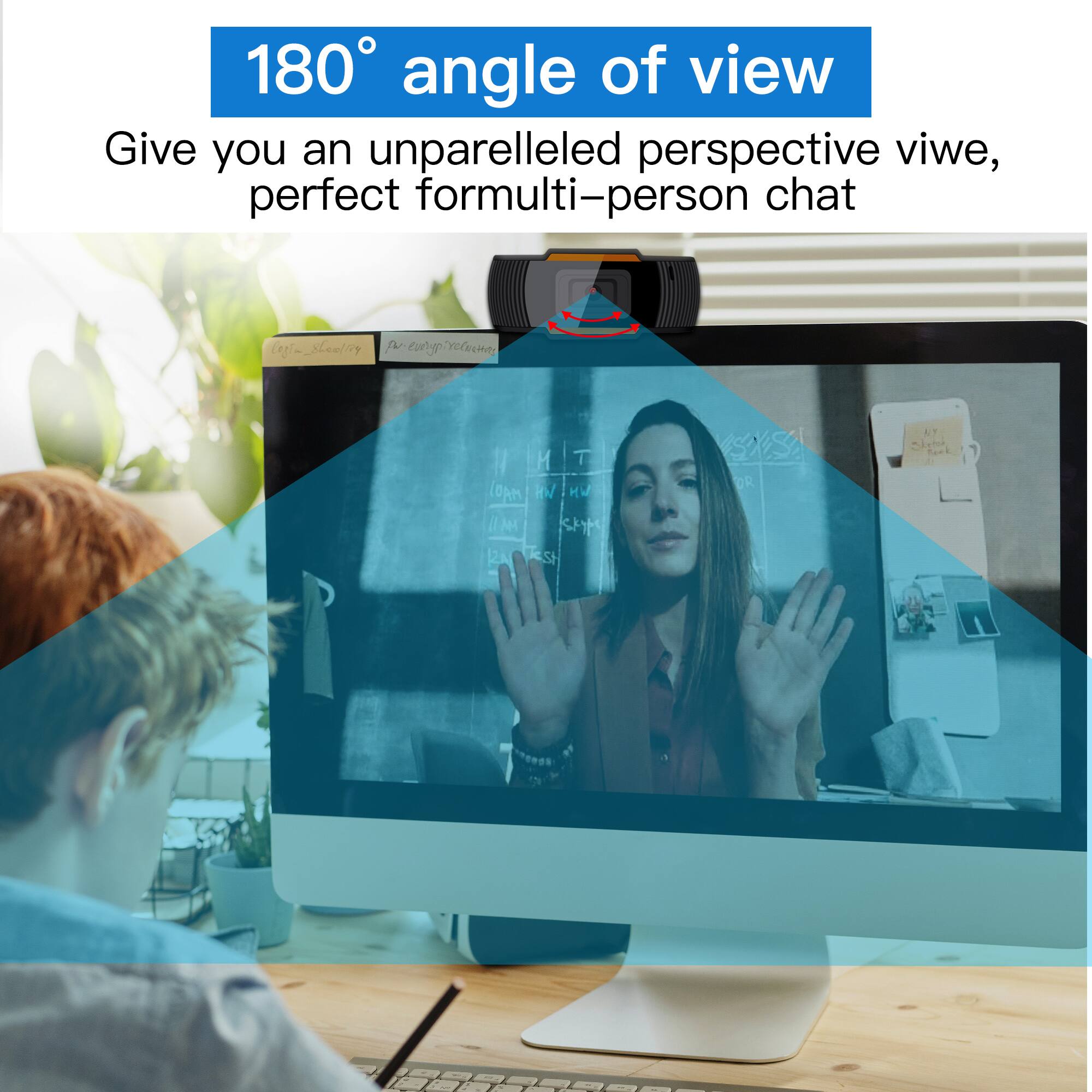 180° angle of view, Give you an unparalleled perspective view, perfect multi-person chat