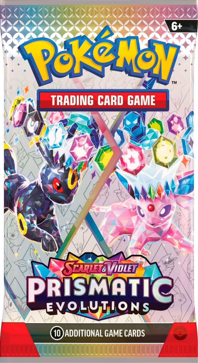 6+ Pokemon TM Trading Card Game Scarlet & Violet Prismatic Evolutions 10 Additional Game Cards