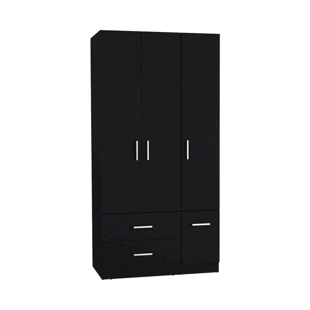 TuHome - Sebree Four Door Armoire Black MDF - White price history on PriceWatchPro